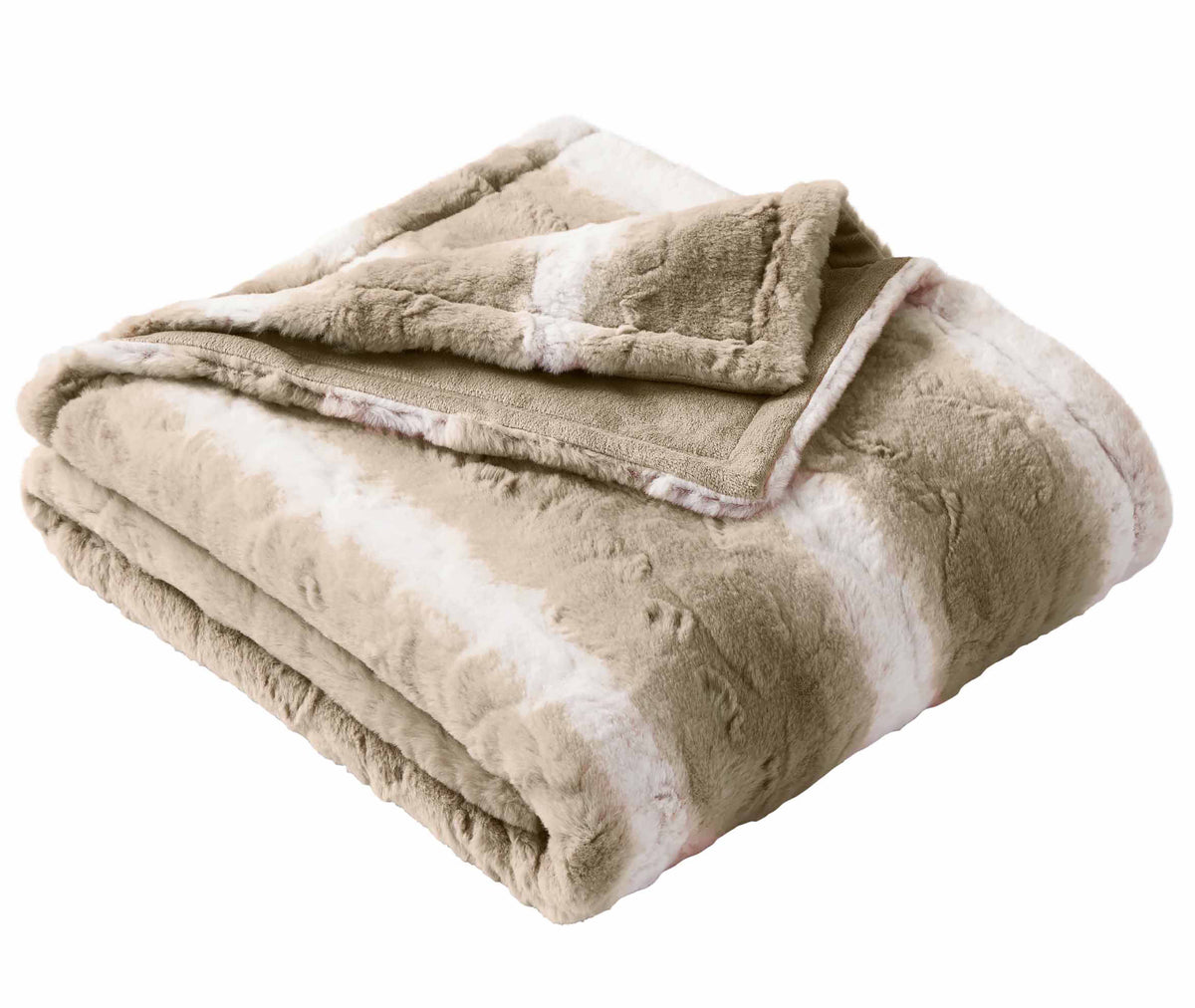 Velmora™ Almond Biscuit Ombre Faux Fur Throw, 50 in x 72 in