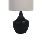 Velmora™ 22 in Black Ceramic Table Lamp with Oatmeal Linen Shade