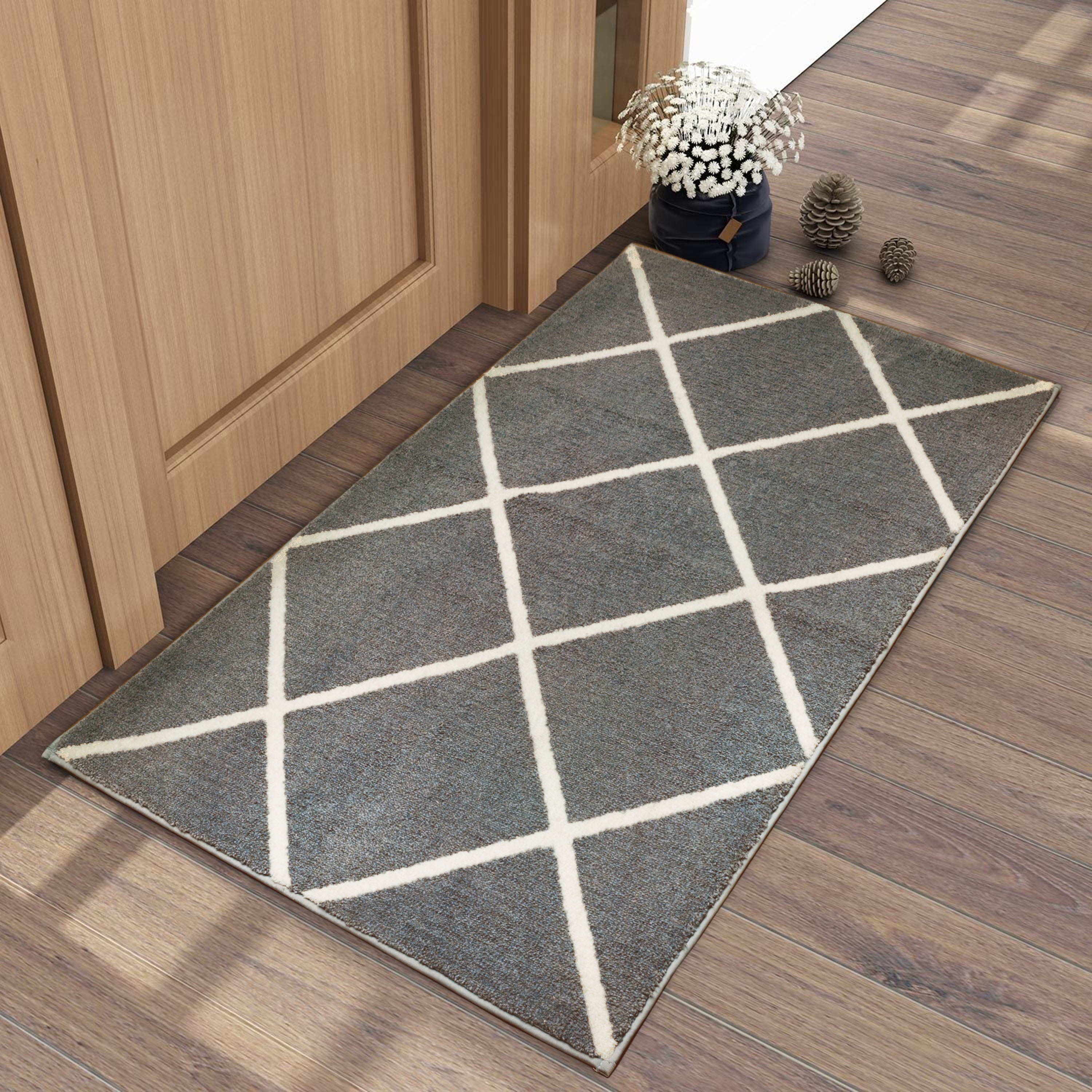Velmora™ (2 pack) Diamond Plush Gray Indoor 30 in x 45 in Accent Rug