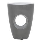 Velmora™ Aishi Outdoor Modern Concrete Round Accent Table -Dark Grey