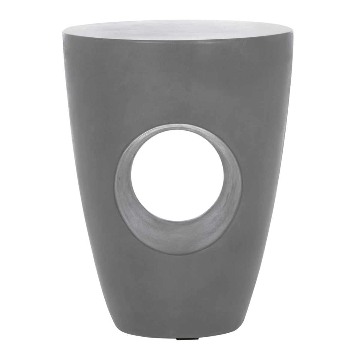 Velmora™ Aishi Outdoor Modern Concrete Round Accent Table -Dark Grey