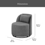 Velmora™ Juliet Modern Arch Swivel Accent Chair, Gray