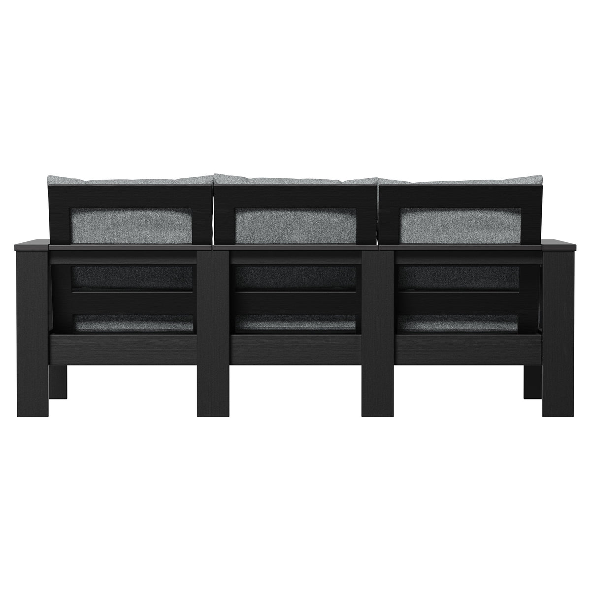 Velmora™ Ezra Outdoor Sofa, Black Frame with Gray Cushions