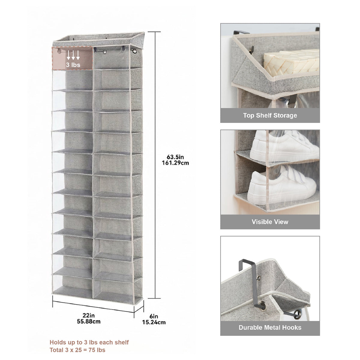 Velmora™ 24-Tier Over The Door Shoe Organizer Shelf