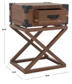 Velmora™ Dunstan Rustic Accent Table With Storage Drawer, Washed Natural Pine