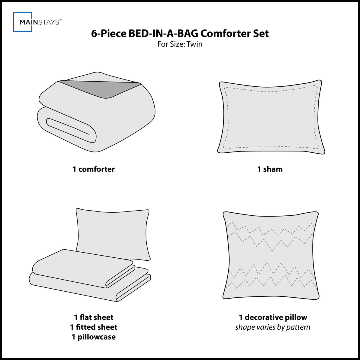 Velmora™ Teal and Purple 6 Piece Bed in a Bag Comforter Set with Sheets, Twin/Twin XL