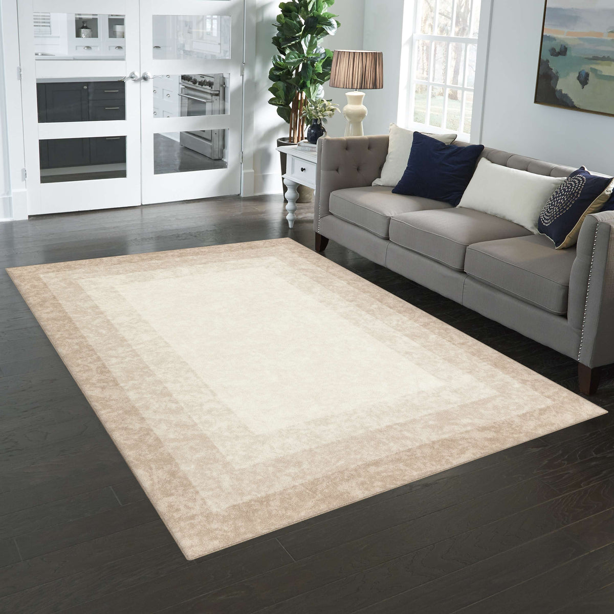 Velmora™ Transitional Ombre Border Tan Indoor Area Rug, 5 ft x 7 ft