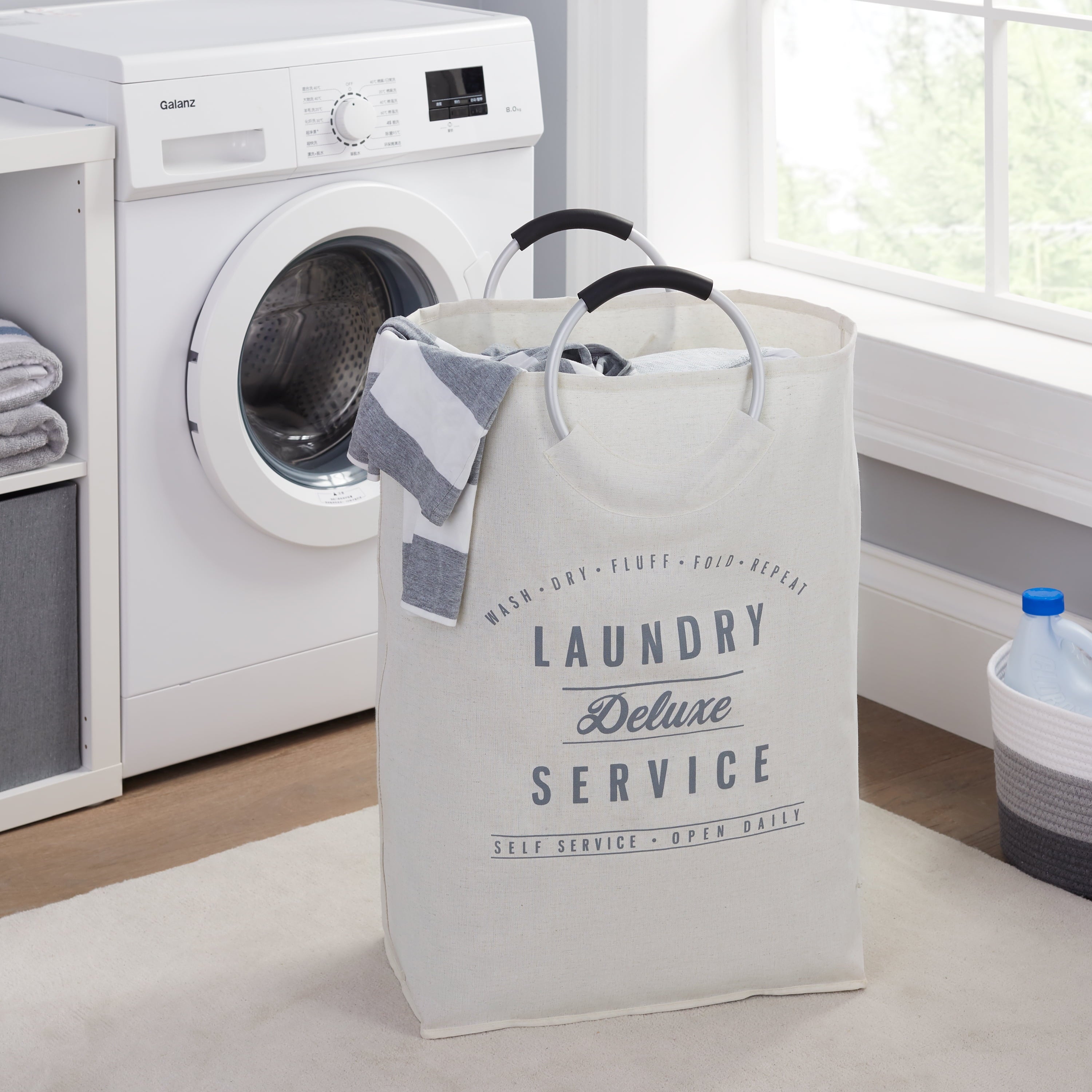 Velmora™ (2 pack) Deluxe Laundry Service Canvas Tote with Aluminum Handles