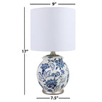 Velmora™ Floral Ceramic Lamp with Shade, 17"