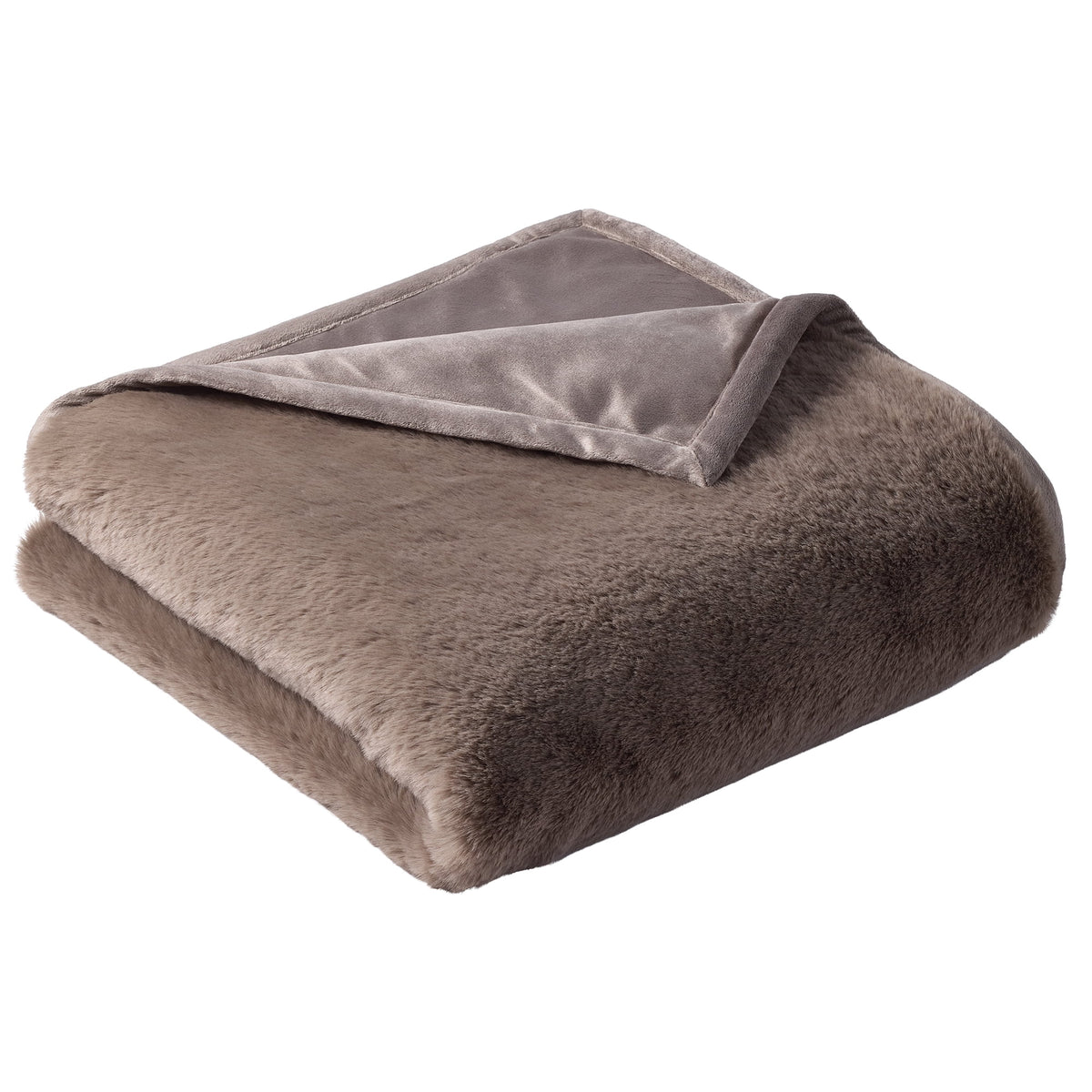 Velmora™ Faux Fur Throw Blanket, 50 in x 72 in, Grey Bisque