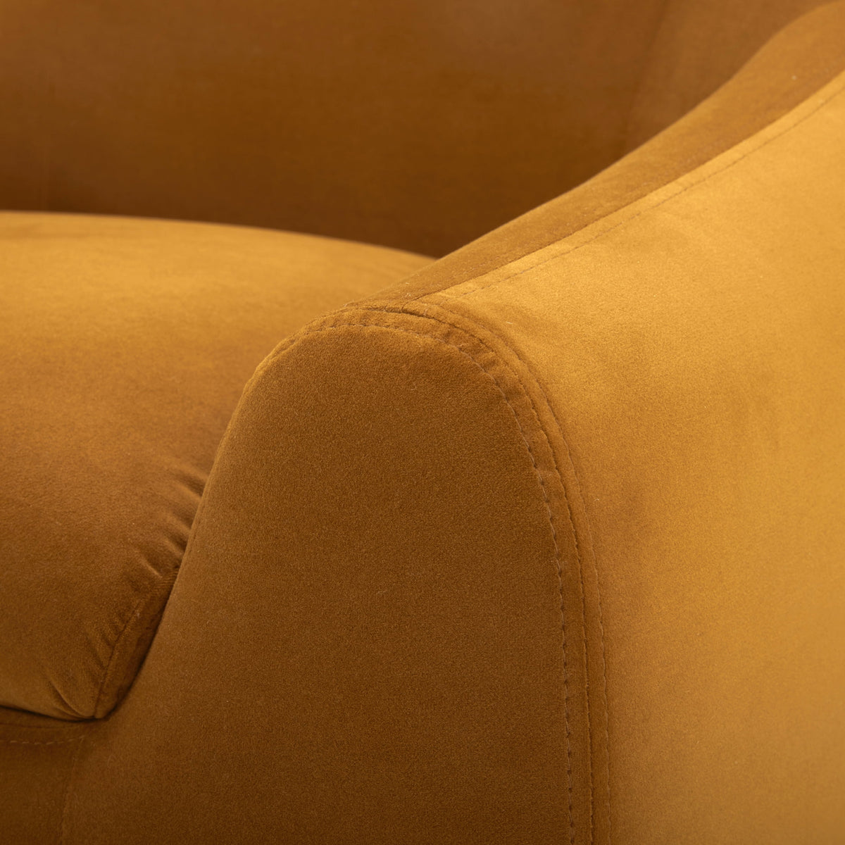Velmora™ Emerson Curvy Accent Chair, Ochre Velvet