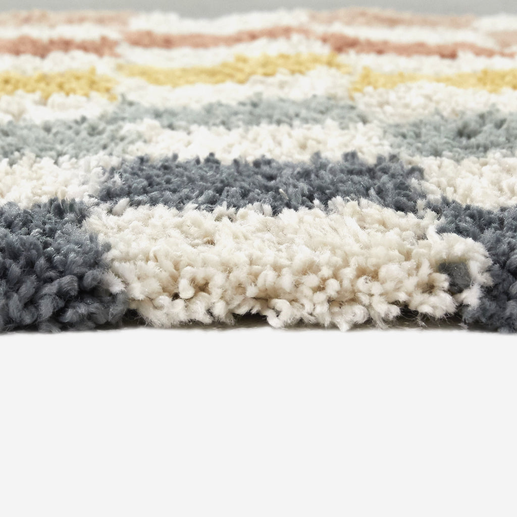 Velmora™ Rainbow Checkered Shag Indoor Area Rug, Multicolor, 5 ft 3 in x 7 ft