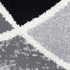 Velmora™ Block Polypropylene Rug, 4'11" x 7', Black