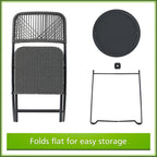 Velmora™ 3-Piece Steel and Wicker Rope Folding Outdoor Patio Bistro Set, Gray/Black