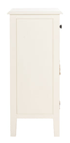 Velmora™ Everly Contemporary Side Table with Drawer and Two Baskets, Distressed White