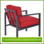 Velmora™ Dashwood 4-Piece Outdoor Patio Conversation Set, Seats 4, Red