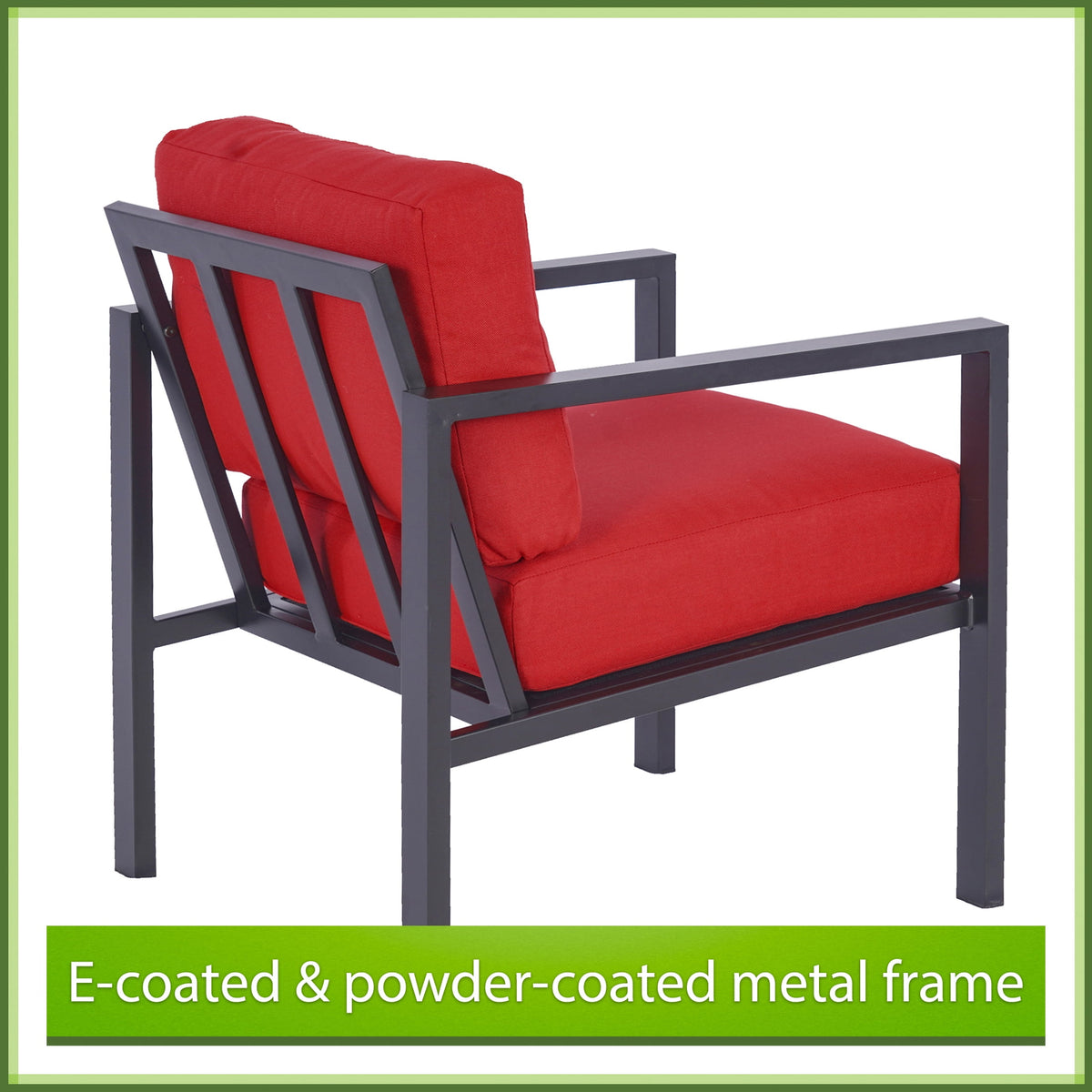 Velmora™ Dashwood 4-Piece Outdoor Patio Conversation Set, Seats 4, Red