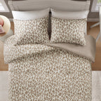 Velmora™ Leopard Print 3-Piece Neutral Comforter Set, Full/Queen