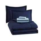 Velmora™ Reversible 7-Piece Bed-in-a-Bag Bedding Set, Queen, Navy
