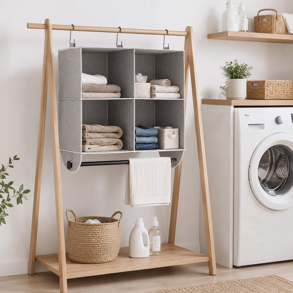 Velmora™ (2 pack) 4-Shelf Gray Hanging Closet Organizer with Rack