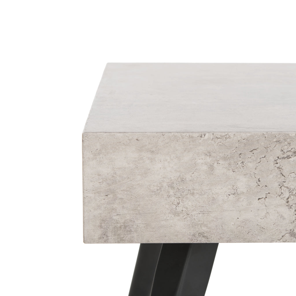 Velmora™ Cedric Rectangular Mid-Century Coffee Table, Light Grey