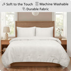 Velmora™ 3-Piece Waffle Comforter Set with Matching Shams, Full/Queen, Vanilla Dream