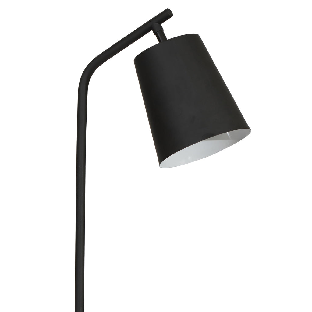 Velmora™ 65" Modern Adjustable Head Matte Black Floor Lamp with Black Conical