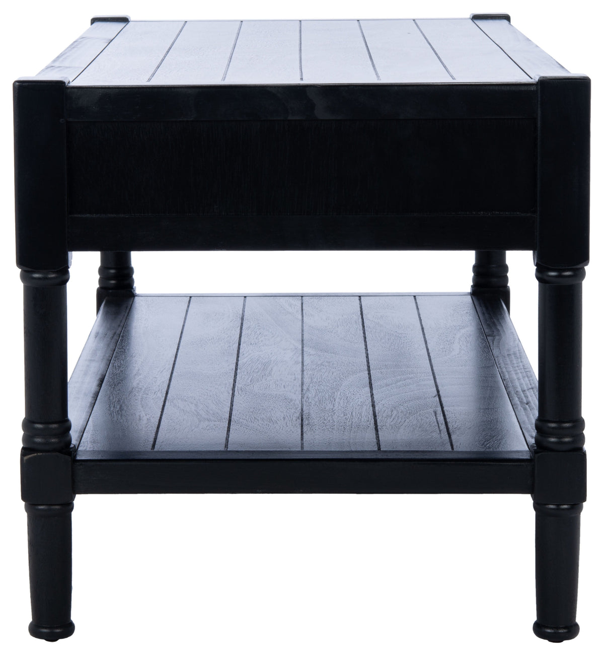 Velmora™ Filbert Solid 2 Drawer Coffee Table, Black