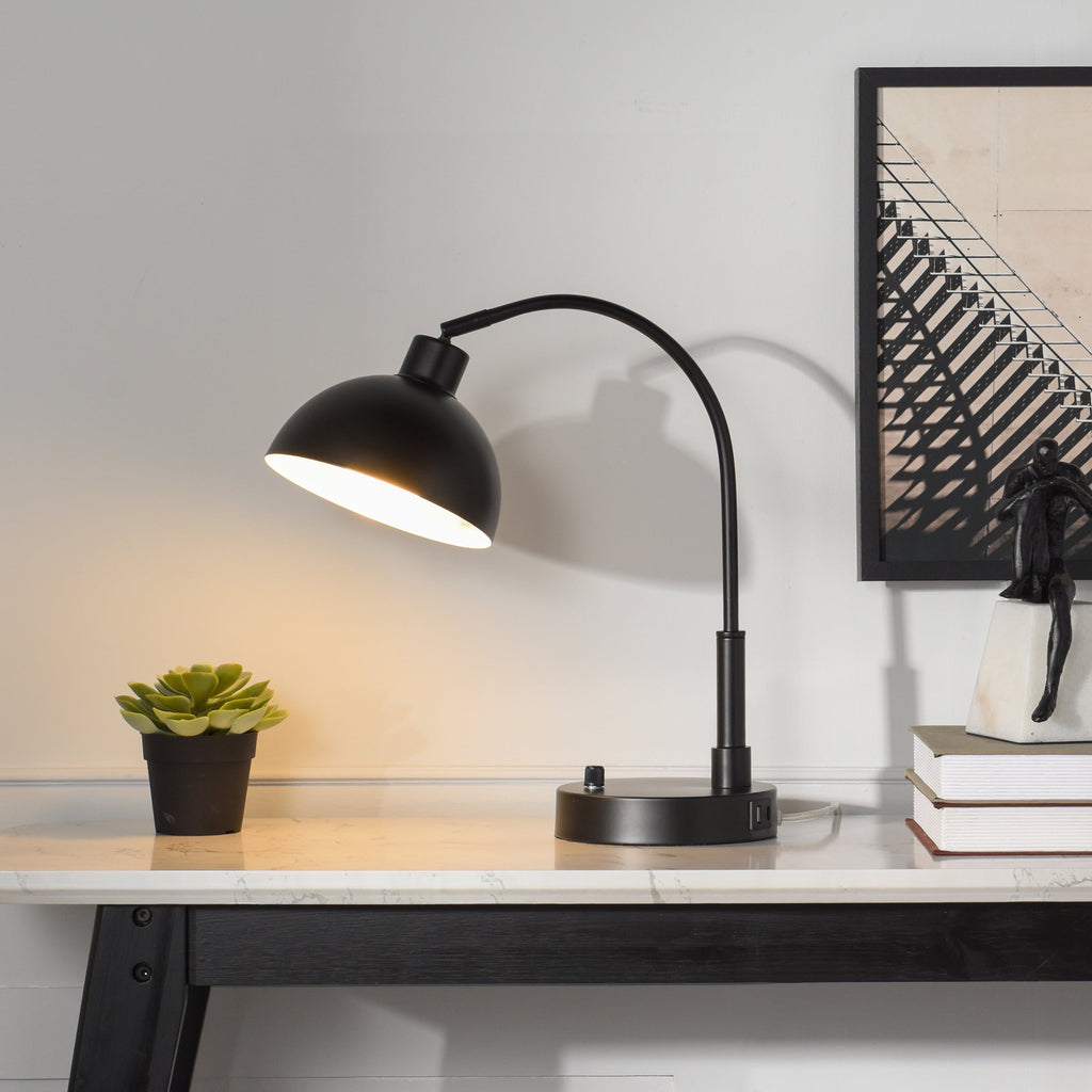 Velmora™ Black Finish Arch Dome Table Lamp