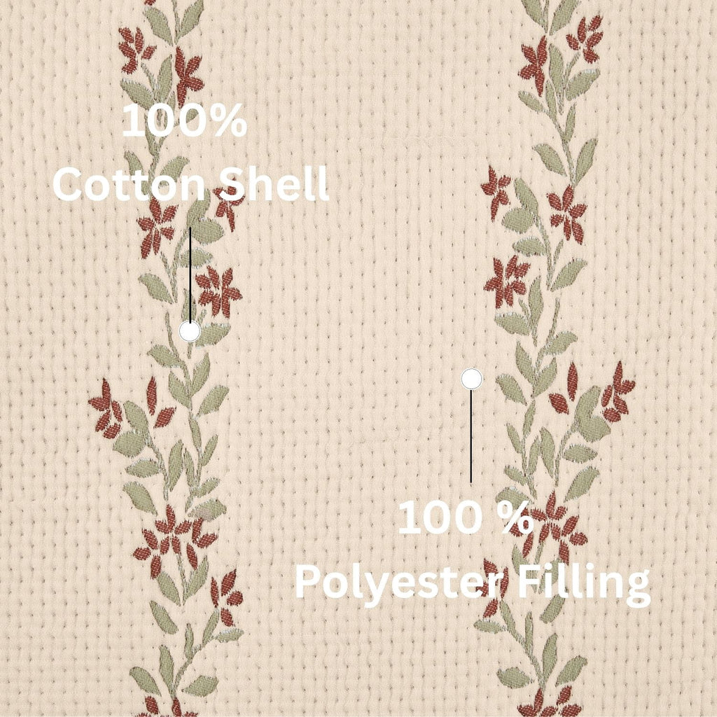 Velmora™ Heritage Floral Quilt, Terracotta Vines, Full/Queen