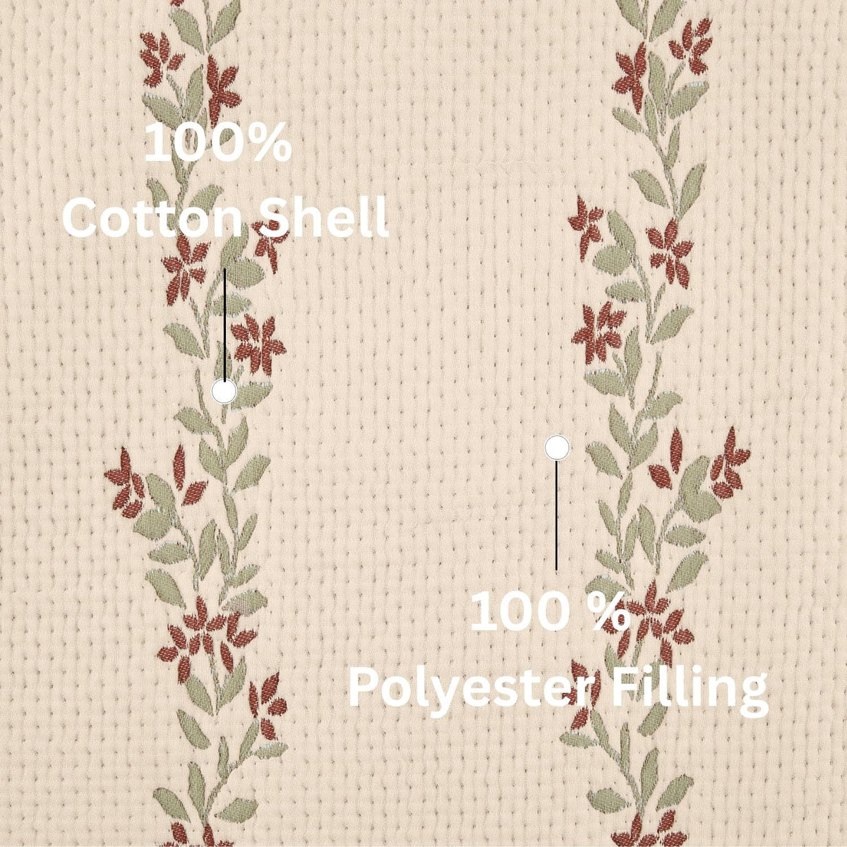 Velmora™ Heritage Floral Quilt, Terracotta Vines, Full/Queen