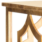 Velmora™ Milo Trellis Glam Gold Leaf Wood End Table, Gold