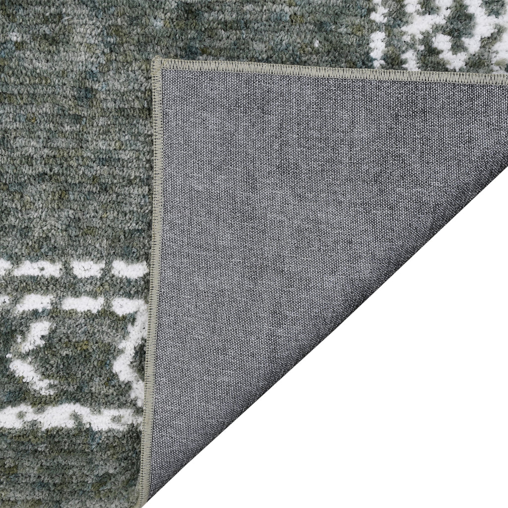 Velmora™ Green Bordered Tufted Washable Area Rug, 8 ft x 10 ft