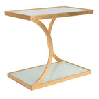 Velmora™ Sullivan Gold Leaf Accent Table Gold / White