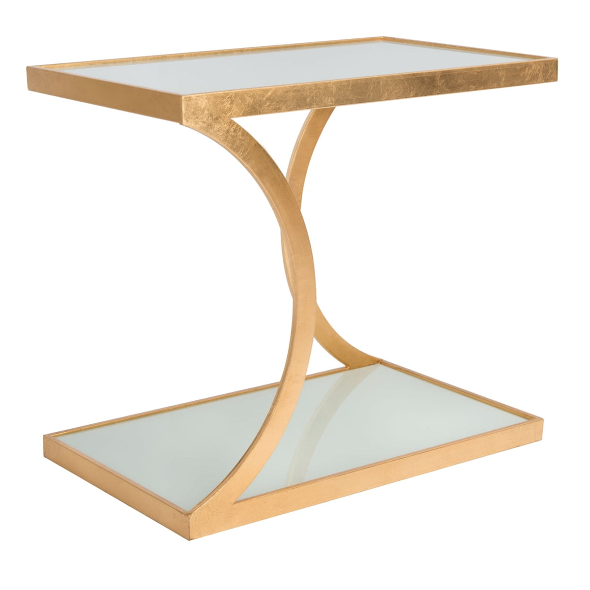 Velmora™ Sullivan Gold Leaf Accent Table Gold / White