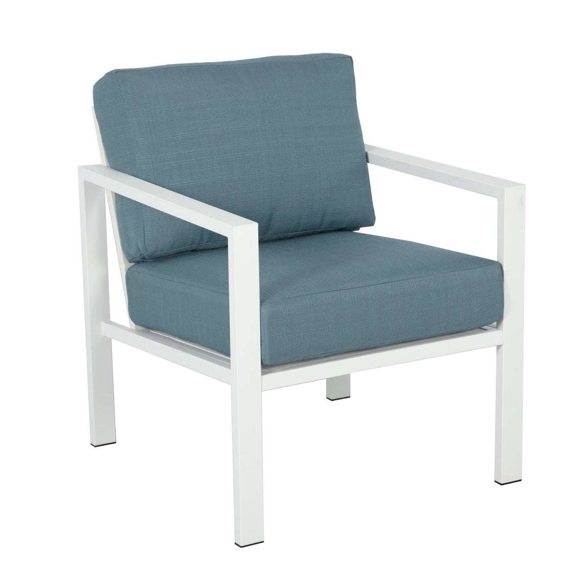 Velmora™ Dashwood 4pc Conversation Set, White with Blue