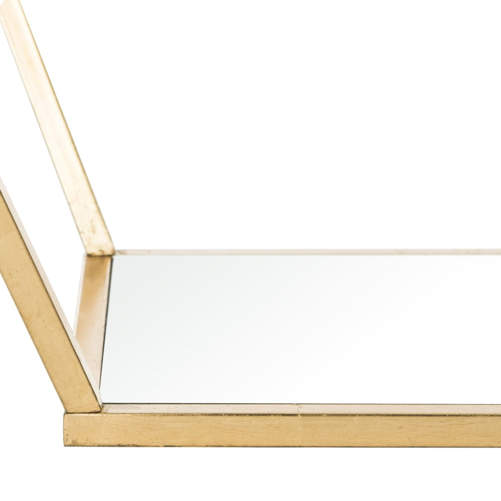Velmora™ Allene Gold Leaf Retro Coffee Table, Gold/Clear