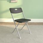 Velmora™ Resin Seat & Back Folding Chair, Black, 4-Pack