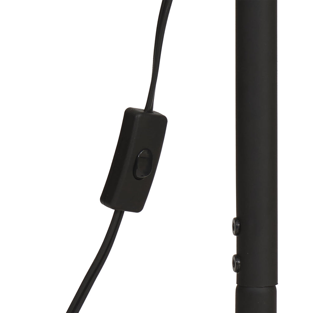 Velmora™ 65" Modern Adjustable Head Matte Black Floor Lamp with Black Conical