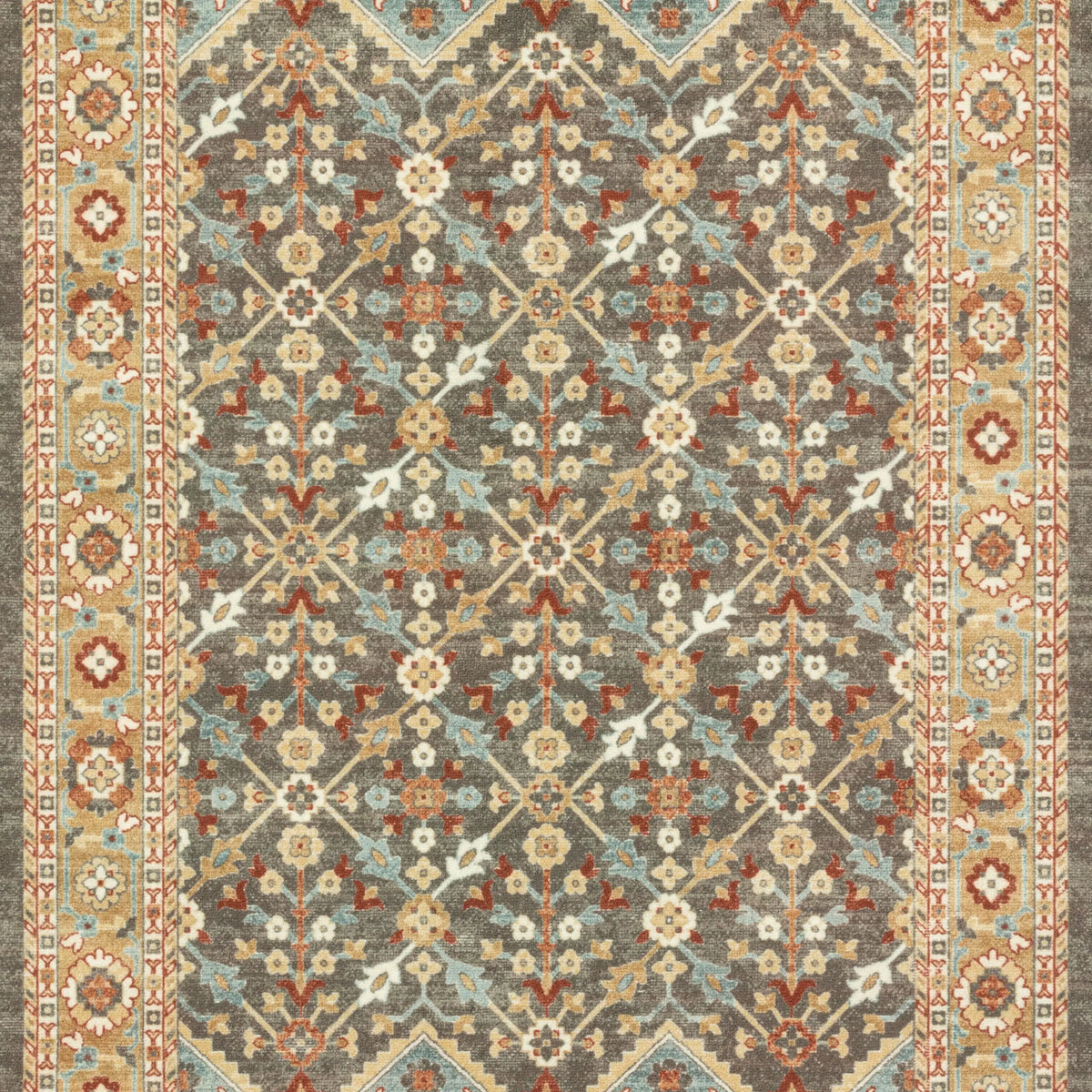 Velmora™ (2 pack) Persian Border Medallion Loop Print Rust Brown Indoor Runner Rug, 1'8"x5'