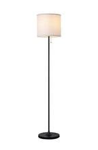 Velmora™ 56.5 in Floor Lamp, Black Finish with White Fabric Shade