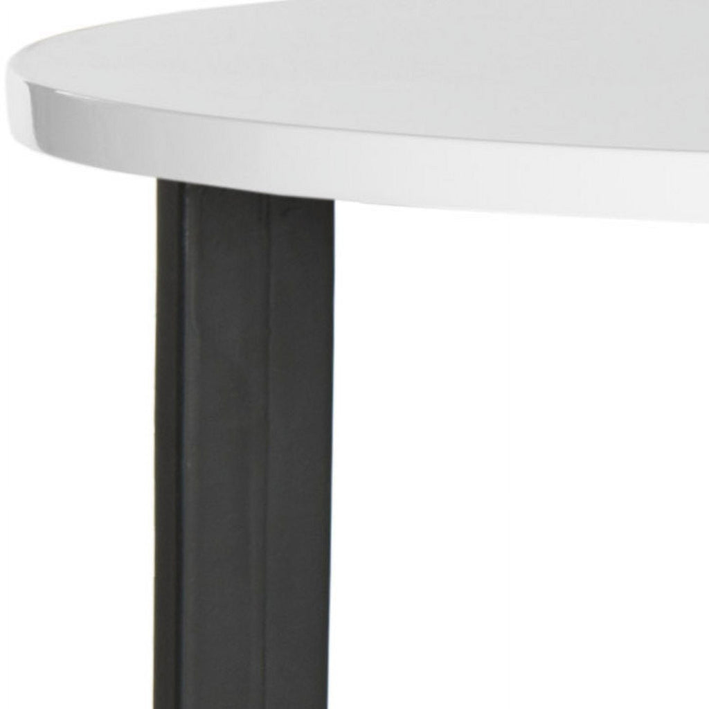Velmora™ Leonard Mid-Century Modern Wood End Table White / Black