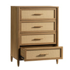 Velmora™ Springwood 4-Drawer Dresser with Caning Look, Light Honey