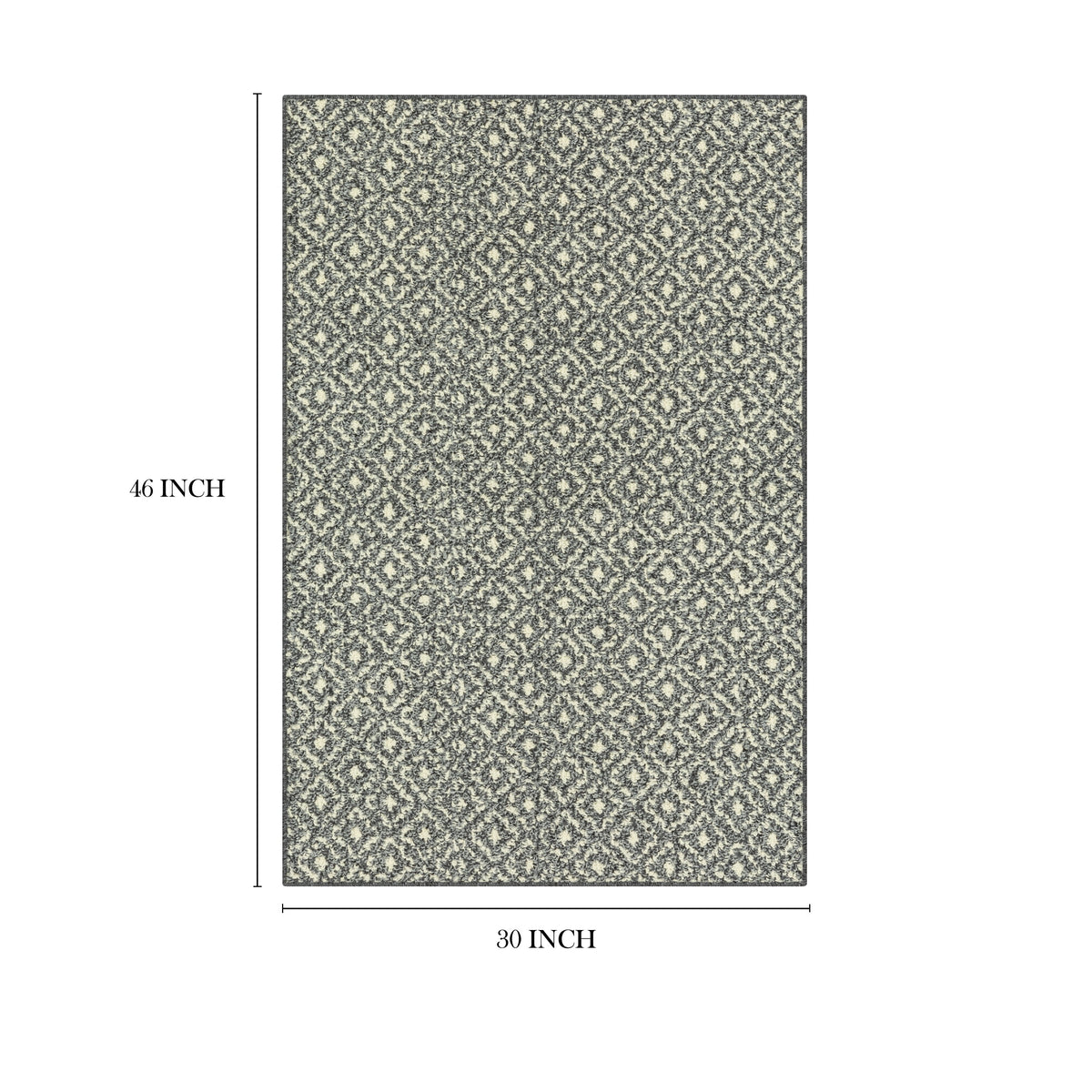 Velmora™ (2 pack) Geometric Diamond Black Tonal Olefin Indoor Accent Rug, 2'6"x3'10", Skid-Resistant