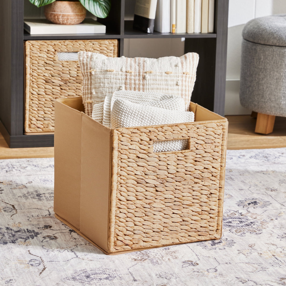 Velmora™ Fabric Cube Storage Bins, Natural, 2 Pack