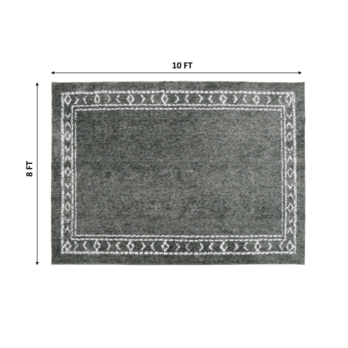 Velmora™ Green Bordered Tufted Washable Area Rug, 8 ft x 10 ft