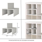 Velmora™ (4 pack) Quad Shelf Insert for Cube Organizers, White Texture