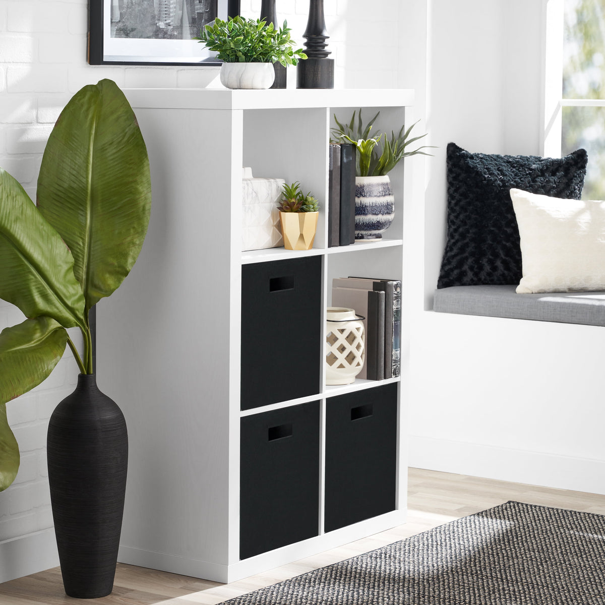 Velmora™ 6 Cube Storage Organizer, White Texture