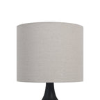 Velmora™ 22 in Black Ceramic Table Lamp with Oatmeal Linen Shade