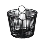 Velmora™ Large Black Poly Rattan Storage Baskets with Handles, Set of 2